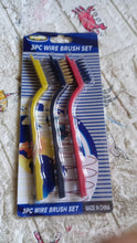 3 Pc Mini Wire Brush Set Brass Nylon Stainless Steel Bristles Household Cleaning Brush (3 Pcs Set)