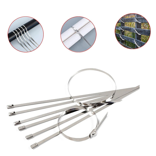 Stainless Steel Cable TIE Used for Solar, Industrial and Home Improvement (100 pcs Set / 4.6x200MM)