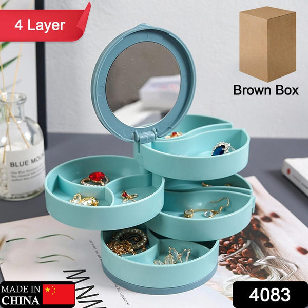 4 Layers Jewellery Box, 360 Degree Rotating Jewelry Box