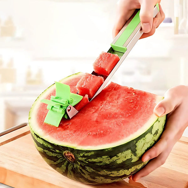Stainless Steel Washable Watermelon Cutter  Windmill Slicer & Peeler