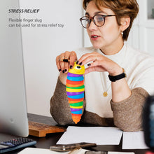 3D Rainbow Color Plastic Slug Fidget Toys, Stress Relieving Toy for Toddlers Kids Adults  (1 Pc)