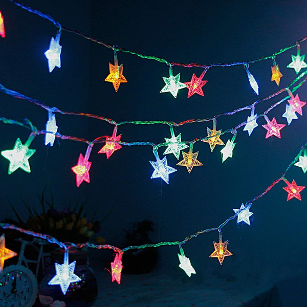 28 LED / Star 3.9 Meter Star Shape Led Light Battery Operated with Flashing Modes (3.9 Mtr)