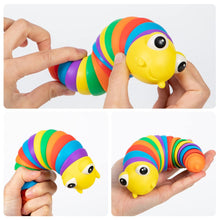 3D Rainbow Color Plastic Slug Fidget Toys, Stress Relieving Toy for Toddlers Kids Adults  (1 Pc)