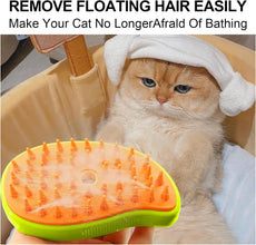 3-in-1 Cat Steamy Brush  Self-Cleaning Pet Grooming & Hair Removal Comb