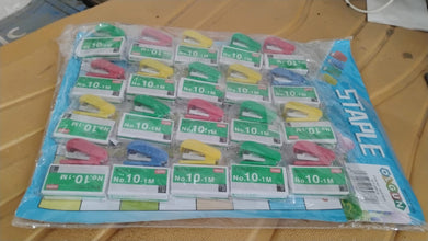 Mini Stapler Set Staples  Assorted Colors | No.10 Staplers with Pins (20 pcs Set)