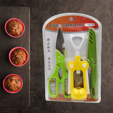Multifunction Kitchen Tool Set  Stainless Steel & Plastic Knife and Scissors