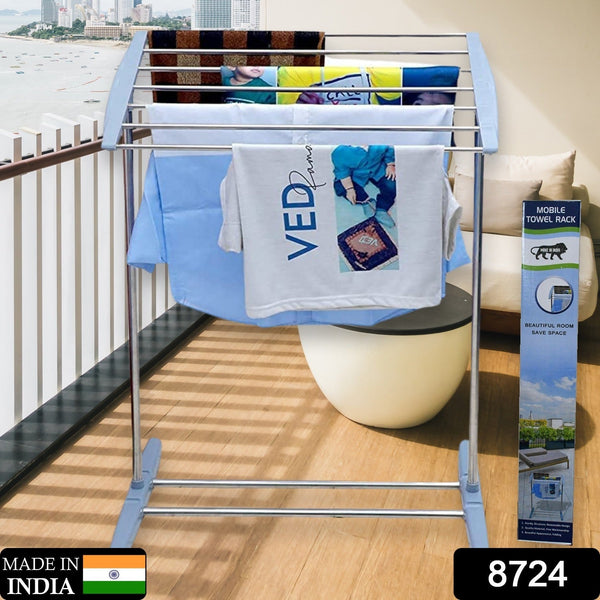 Multi-Functional Single Tier Mobile Towel Foldable Rack