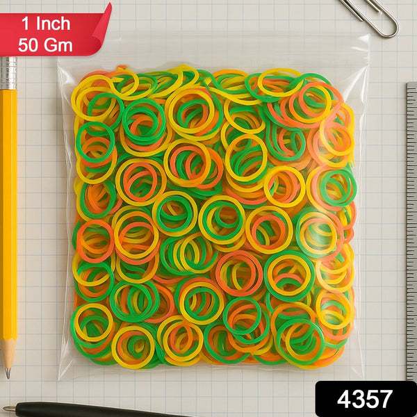 Rubber Band For Office/Home and Kitchen Multicolor (1 Inch, 50 GM)