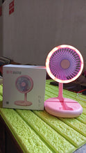 USB Rechargeable Portable Fan with LED Light  Heavy-Duty Foldable Fan