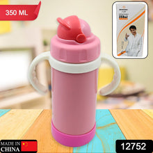 Stainless Steel Water Bottle With Handle & Straw For office / Gym / School (350 Ml)