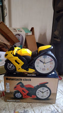 Retro Motorcycle Alarm Clock  Novelty Bike Engine Style Desk Clock