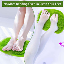 Green Silicone Bath Massage Cushion Suction Cup Exfoliating Foot Scrubber & Mat