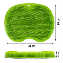 Green Silicone Bath Massage Cushion Suction Cup Exfoliating Foot Scrubber & Mat