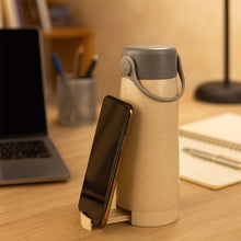 Creative Wheat Glass Water Bottle with Phone Holder (380ml)