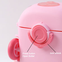 Bus Shaped Kids Water Bottle with Strap  500ml Cute Cartoon Design With Sticker