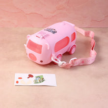 Bus Shaped Kids Water Bottle with Strap  500ml Cute Cartoon Design With Sticker