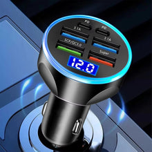 Multi-Port Fast Car Charger for 12V/24V Vehicles  4-USB Smart Adapter