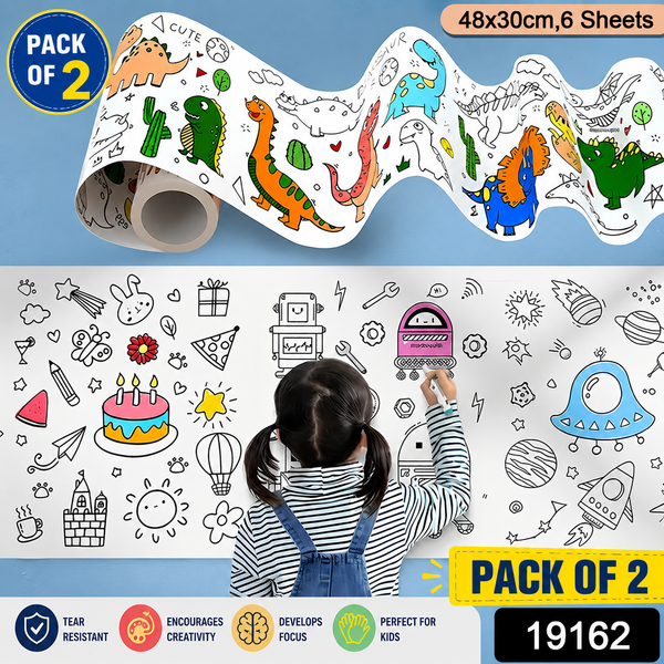 Ocean Theme Giant Coloring Roll for Kids – (Pack of 2)