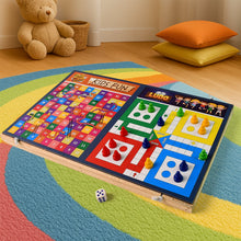 Wooden Board Game Set Ludo, Snakes & Ladders, and Desktop Football (3-in-1)