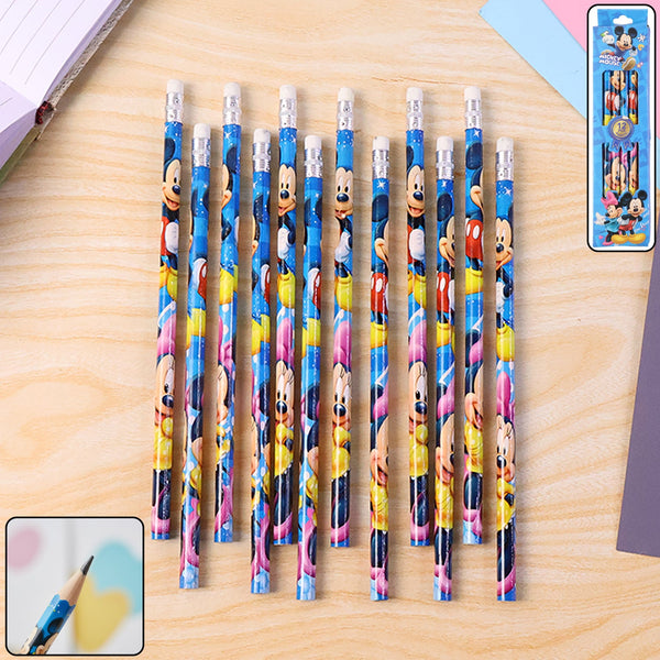 Premium Cartoon-Printed Graphite Pencils (Set of 12 Pc)