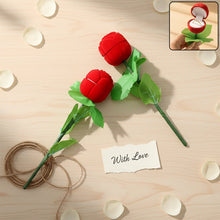 Romantic Artificial Rose Ring Box Stick 2 Piece Flower Shaped