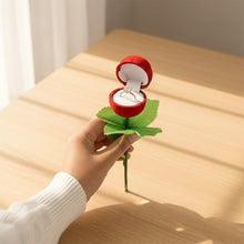 Romantic Artificial Rose Ring Box Stick 2 Piece Flower Shaped