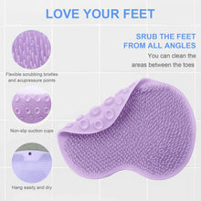 Purple Silicone Bath Massage Cushion Suction Cup Exfoliating Foot Scrubber & Mat