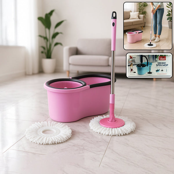 Quick Spin Mop With Steel Spin Bucket for Floor Cleaning