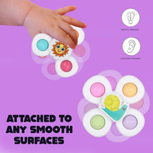 White Baby Spinner Toy Set Sensory Suction Spin Toys (3 Pc Set)