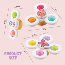 White Baby Spinner Toy Set Sensory Suction Spin Toys (3 Pc Set)