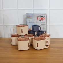 Premium Square Shape Tea Cup Set 6-Piece (150 ML)