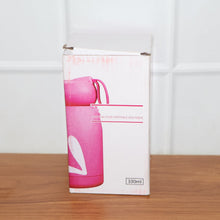 Cute Bunny Print Glass Drinking Brown Bottle (330ML / 1 Pc)