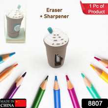 2 in 1 3D Cute Coffee Or Ice cream Shape sharpner (1 Pc)