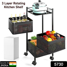 Metal High Quality Kitchen Trolley with Wheels (3 Layer)