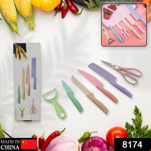 Corrugated 6 Pc Kitchen Knife Set  Professional Knives with Storage Box