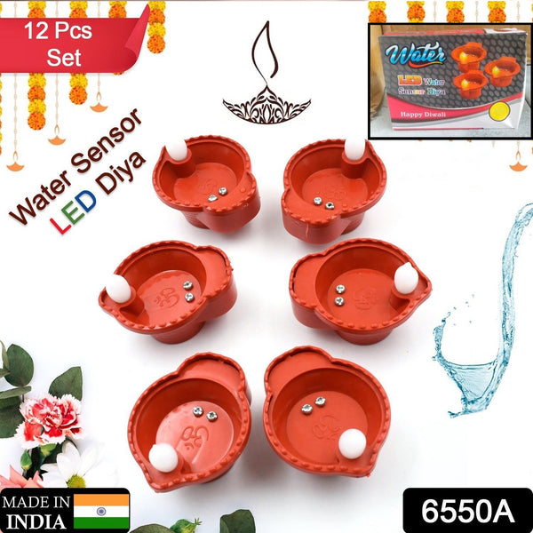 Water Sensor Diyas for Diwali Decoration (12 Pc Set)