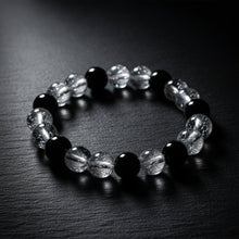 Elegant Dual-Tone Crystal Beaded Stretch Bracelet (1 Pc)