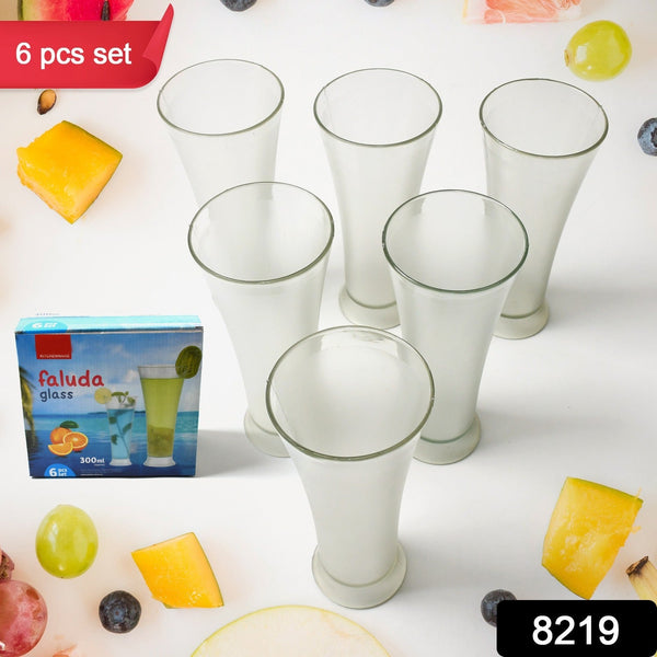 High Quality Faluda, ice cream, Juicer and Water Glasses Set of 6 Pcs (Plastic 300 ML Approx)