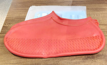 Orange Non-Slip Silicone Rain Reusable Anti skid Waterproof Fordable (1 Pair)