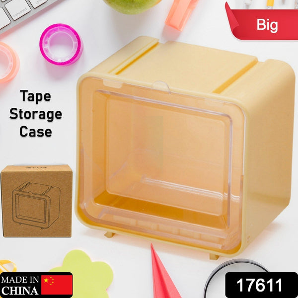 Durable Transparent Tape Storage Box  Plastic Office Organizer