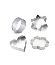 Stainless Steel Cookie Cutter Set  Heart, Star & Flower Shapes (4 Pcs)