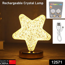Star Crystal Diamond Touch Lamp  USB Rechargeable, 3-Way Dimmable