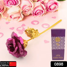 Artificial Gold Rose Flower With Gift Box (1 Pc)