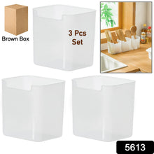 3 Pcs Clear Plastic Organizer Versatile Drawer Tray for Desk Makeup Bathroom Kitchen