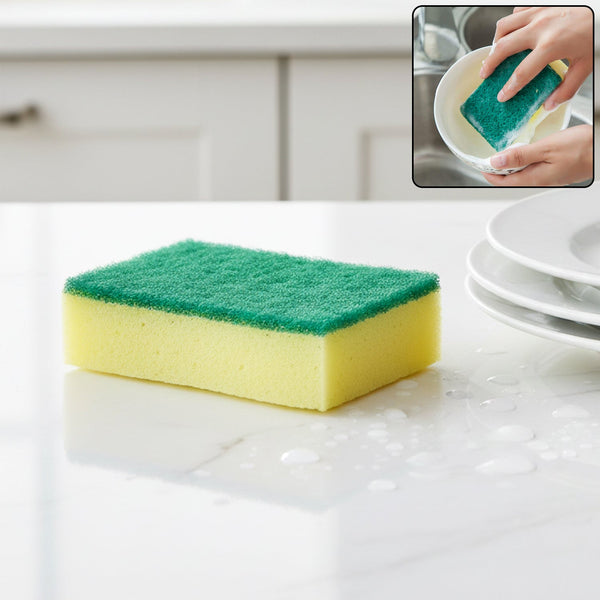 2-in-1 Multi-Purpose Scrub Sponge  Wear Resistant Dish & Furniture Cleaner (1 Pc)