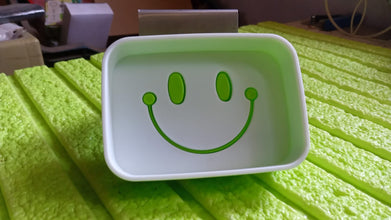 Portable Travel Soap Dish Box  Cute Cartoon Smile Face Draining Container