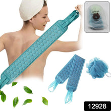 Bath Shower Scrubber Set  Dual-Sided Loofah Sponge & Bath Brush Deep Clean (2 Pcs)