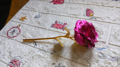 Artificial Gold Rose Flower With Gift Box (1 Pc)