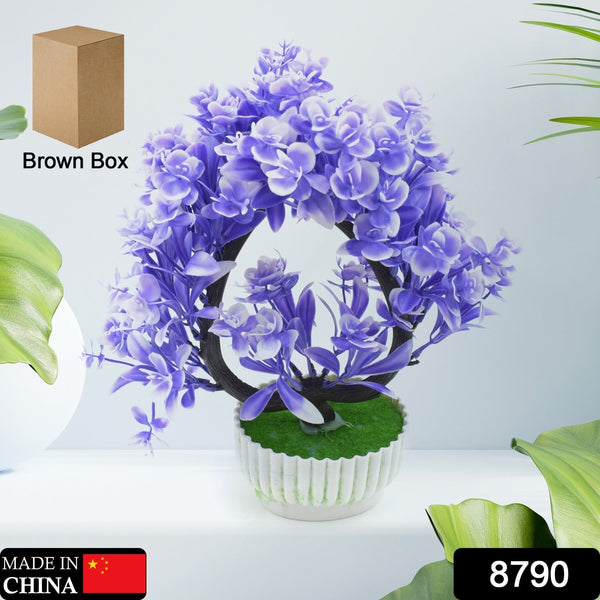 Artificial Flower Plant with Cute Pot  Perfect for Home & Office Decor (1 Pc)