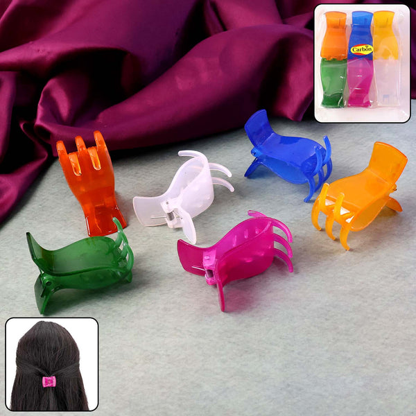 Mini Hair Claw Clips for Girls 6 Pc Colorful Small Hair Clamps
